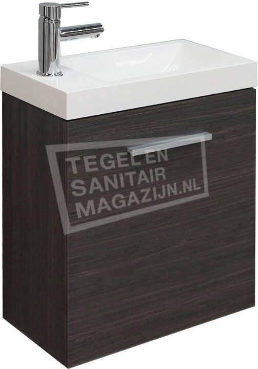 Schulz Elizabeth Toiletmeubel 50x25x50 cm Grijs Eiken