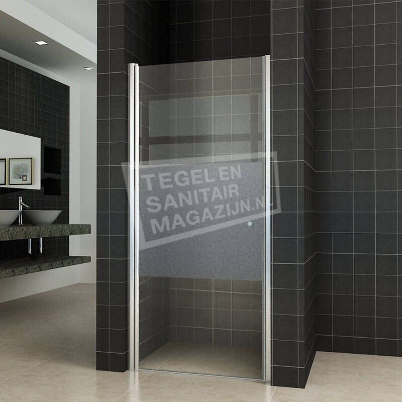 Wiesbaden Douchedeur Florida Nisdeur Draaideur Linksdraaiend 100x200cm Antikalk Helder Mat Glas Chroom Profiel 8mm Veiligheidsglas Easy Clean - Foto 3