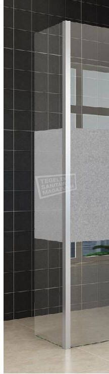 Wiesbaden Douchewand Miami 35x200cm Antikalk Helder Mat Glas Chroom Hoekprofiel 10mm Veiligheidsglas Easy Clean - Foto 8