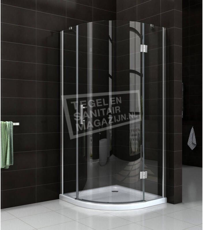 Wiesbaden Douchecabine Nano Kwartrond Draaideur Rechtsdraaiend 90x90x200cm Antikalk Helder Glas Chroom Profiel 8mm Veiligheidsglas Easy Clean - Foto 6