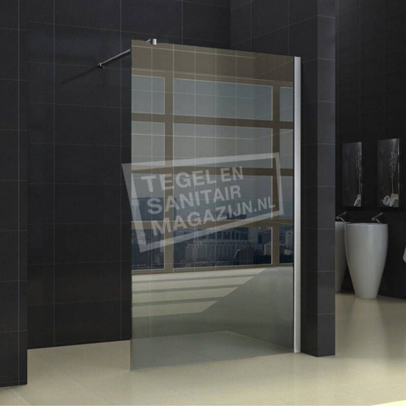 Wiesbaden Inloopdouche Miami 140x200cm Antikalk Helder Glas Chroom Profiel 8mm Veiligheidsglas Easy Clean