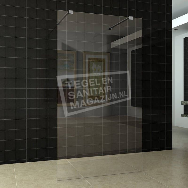 Wiesbaden Inloopdouche Miami 120x200cm Antikalk Helder Glas Vrijstaand 10mm Veiligheidsglas Easy Clean