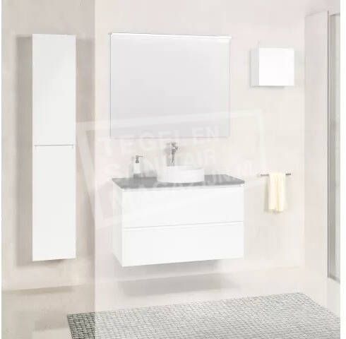 Xellanz Badkamerkast Wiesbaden Bologna Hangend 160x40x35cm MDF Mat Wit Softclose Greeploos - Foto 3