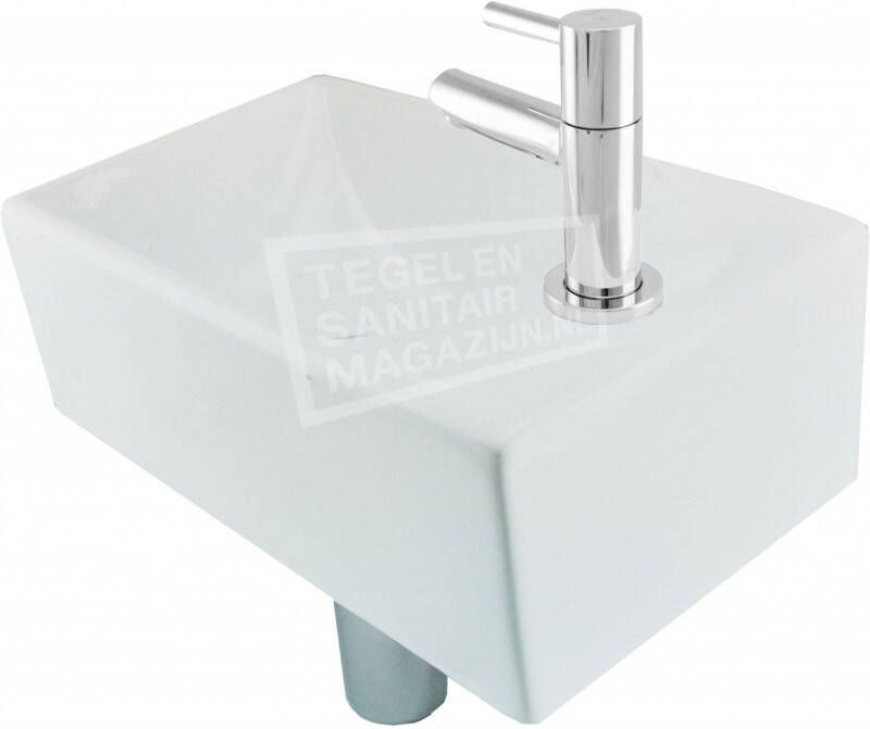 Wiesbaden Fonteinset Rhea XXS Rechts 30 5x18x11 cm Amador Toiletkraan Hendel Waste en Sifon Glans Chroom
