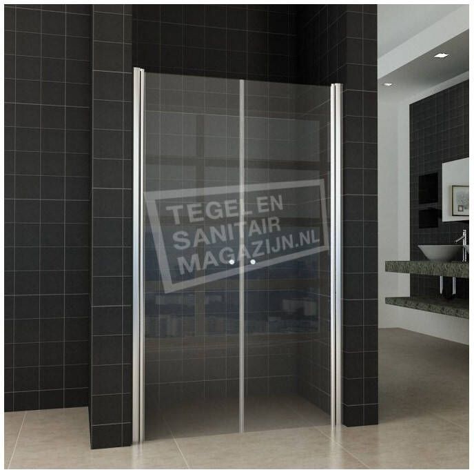 Wiesbaden Pendeldeur Douche 120 cm 6 mm Dubbele Douchedeur Nano Anti-Kalk Nisdeur