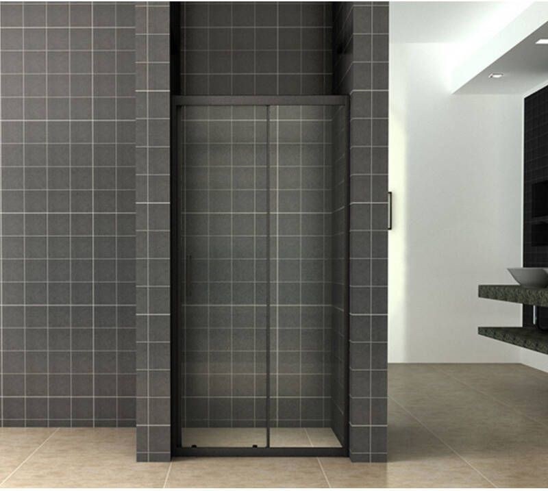 Wiesbaden Douchedeur Skyline Nisdeur Schuifdeur 140x200cm Mat Zwart Antikalk Helder Glas 8mm Veiligheidsglas Easy Clean - Foto 4