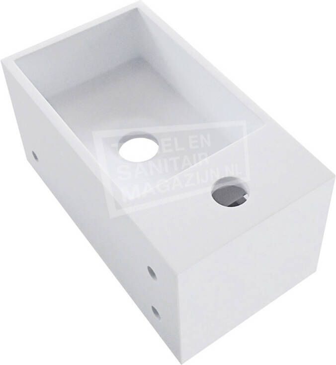 Wiesbaden Solid Surface Fontein & Handdoekhouder Links 356x203x159 mm