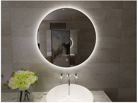 Xellanz Badkamerspiegel Giro Rond 100x100cm Geintegreerde LED Verlichting Touch Schakelaar - Foto 4