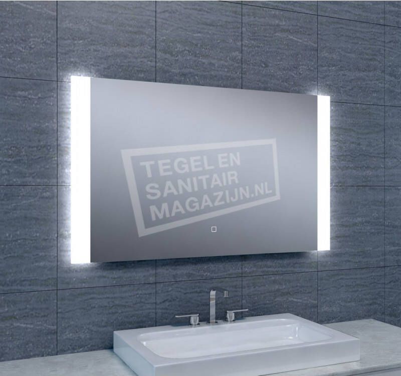 Wiesbaden Badkamerspiegel Sunny | 100x60 cm | Rechthoekig | Directe en indirecte LED verlichting | Touch button | Met verwarming