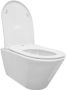 Wiesbaden Toiletpot Hangend Stereo Glans Wit 35.5x53x40cm Wandcloset Keramiek Diepspoel Rimless met Shade Softclose en Quickrelease Toiletzitting - Thumbnail 3