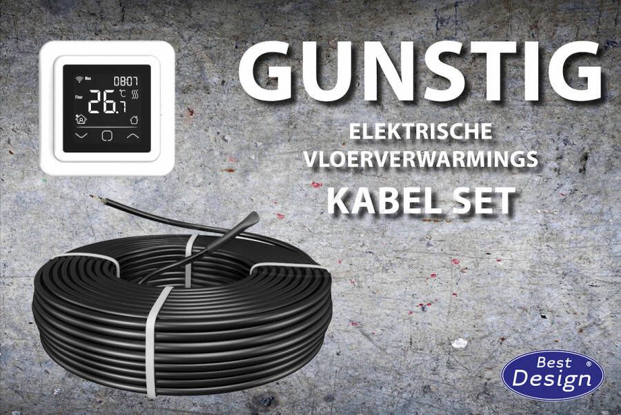 Best Design Best-Design "Gunstig" Vloerverwarmings Kabel Set 58 8 mtr 1000 Watt