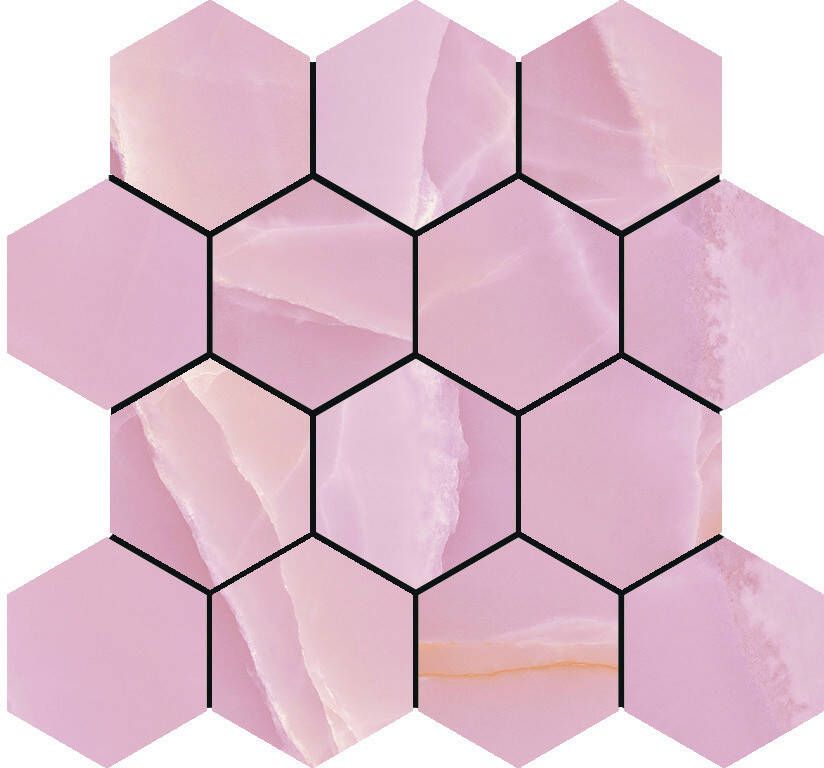 Baldocer Ceramica Onyx wand- en vloertegel 29x27cm 9mm gerectificeerd roze SW07314126-3
