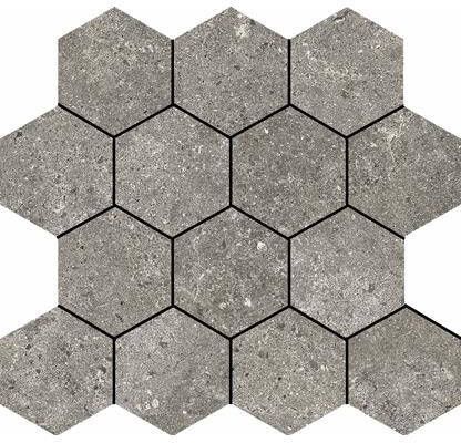 Baldocer Cerámica Stoneland Grey mozaiek hexagon op net van 29x27cm