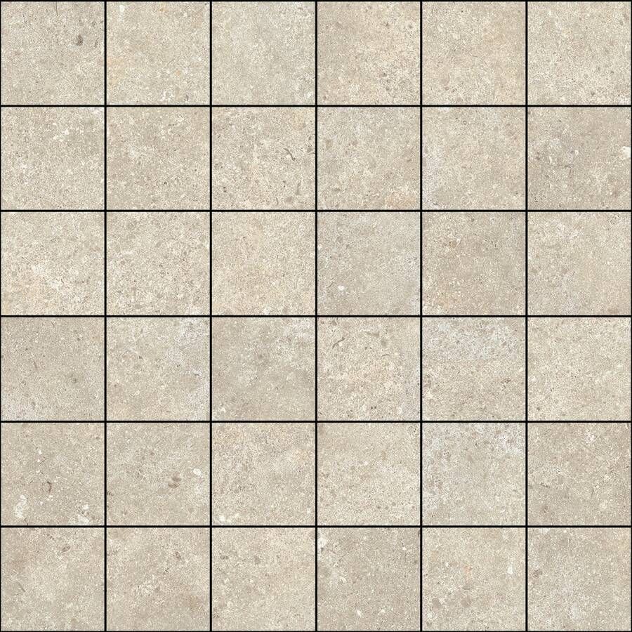 Baldocer Cerámica Stoneland Ivory mozaiek 5x5 op net van 30x30cm
