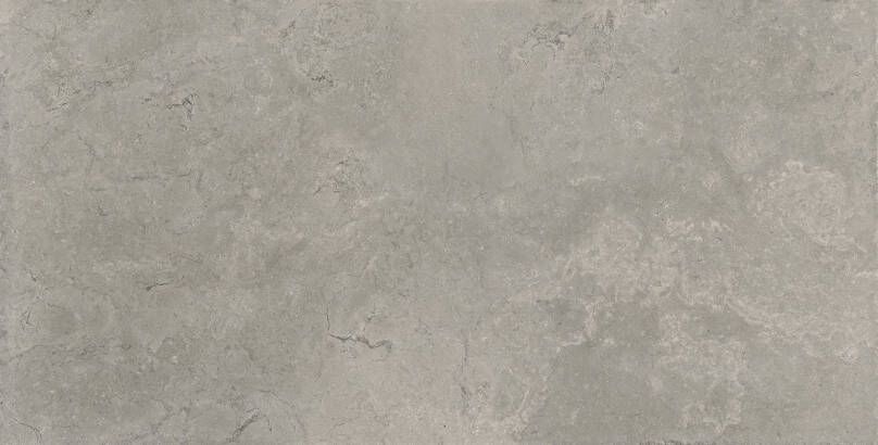 Kerabo Storm Natural keramische vloer- en wandtegel marmerlook gerectificeerd 60 x 120 cm mat grijs