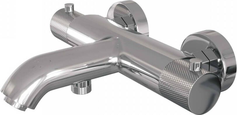 Brauer Opbouw Bad- en Douchekraan Chrome Carving Thermostatisch Geborsteld Chroom