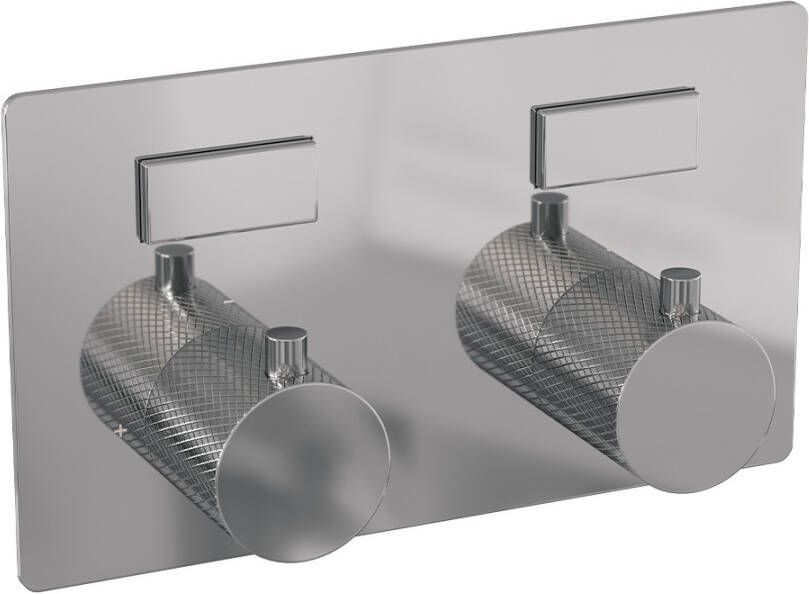 Brauer Chrome Carving 2 functies inbouwthermostaat drukknoppen in afbouwdelen chroom 5-CE-157