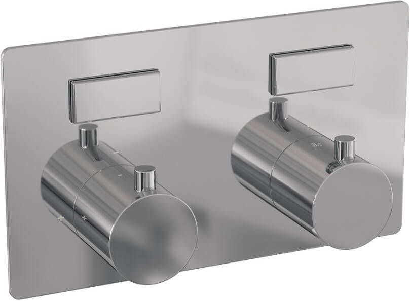 Brauer Chrome Edition 2 functies inbouwthermostaat met inbouwdeel drukknoppen in afbouwdelen chroom 5-CE-155