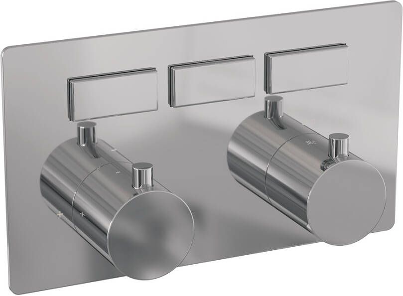 Brauer Chrome Edition 3 functies inbouwthermostaat drukknoppen in afbouwdelen chroom 5-CE-156