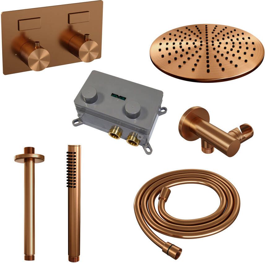 Brauer Copper Carving thermostatische inbouw regendouche SET 54