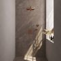 Brauer Copper Carving thermostatische inbouw regendoucheset met 2-weg omstel 40cm gebogen wandarm met 20cm ronde hoofddouche 3 standen ronde handdouche 150cm gladde doucheslang met aansluitbocht en handdouchehouder Koper geborsteld PVD 5-GK-129 - Thumbnail 5