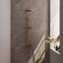 Brauer Regendoucheset Opbouw Copper Carving 20 cm Thermostatisch met Staaf Handdouche Geborsteld Koper - Thumbnail 1