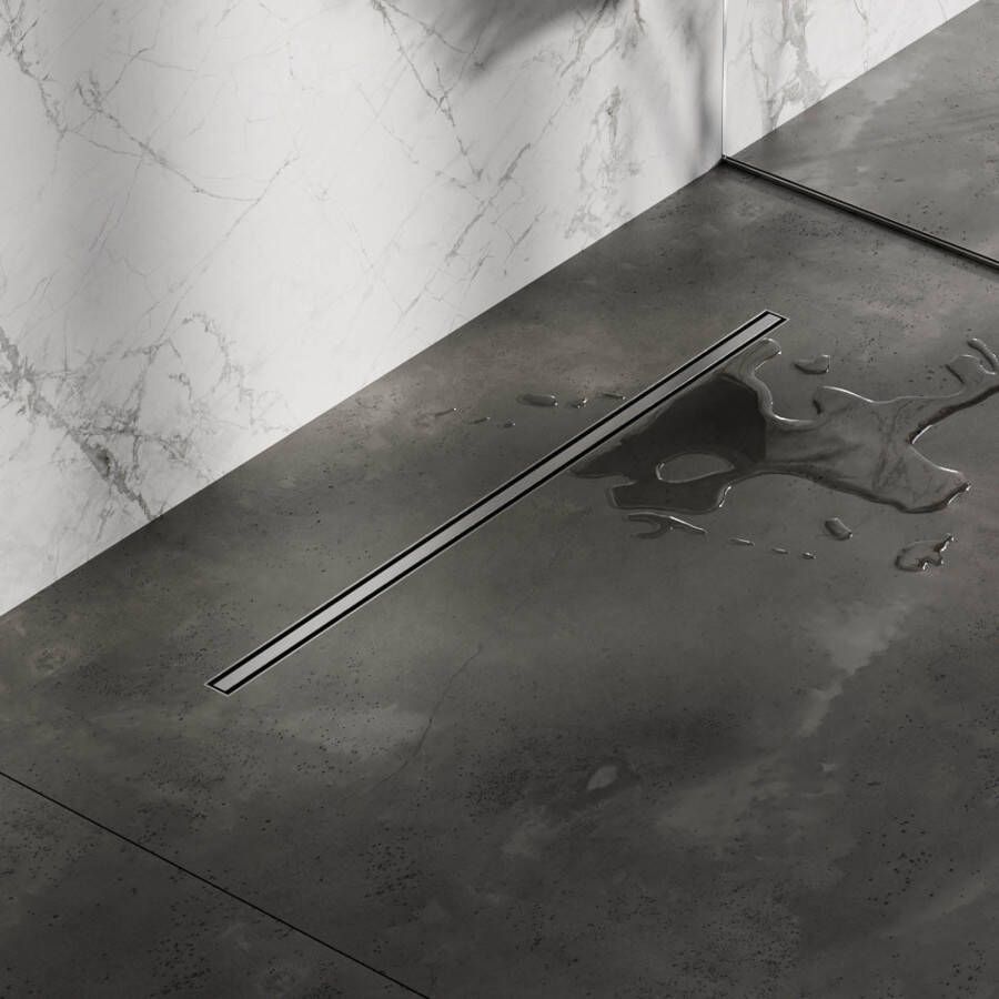 Brauer Draaibare sifon bij RVS geborstelde Douchegoot XS met flens (3 x 80)