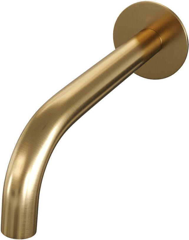 BRAUER Gold Edition Baduitloop gebogen uitloop 20cm rozet PVD geborsteld goud 5-GG-005