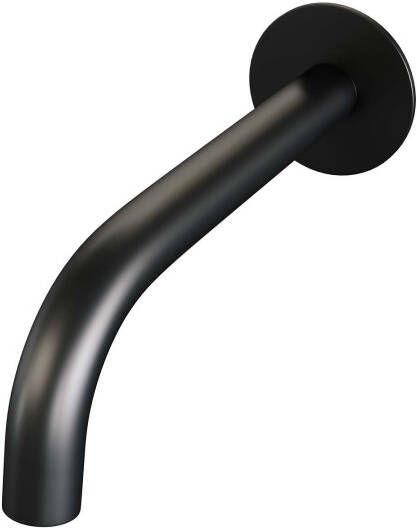BRAUER Black Edition Baduitloop gebogen uitloop 20cm rozet mat zwart 5-S-005