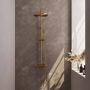 Brauer Gold Carving opbouw regendouche met 30cm douchekop en staafhanddouche geborsteld messing PVD - Thumbnail 1