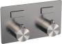 Brauer Brushed Edition thermostatische inbouw regendouche met drukknoppen SET 66 met 30 cm douchekop en plafondarm en staaf handdouche en doucheslang en geïntegreerde glijstang RVS geborsteld PVD - Thumbnail 2