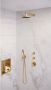 BRAUER Gold Edition Regendoucheset inbouw hoofddouche 20cm 3 gladde knoppen rechte wandarm handdouche staaf 1 stand PVD geborsteld goud 5-GG-024 - Thumbnail 2