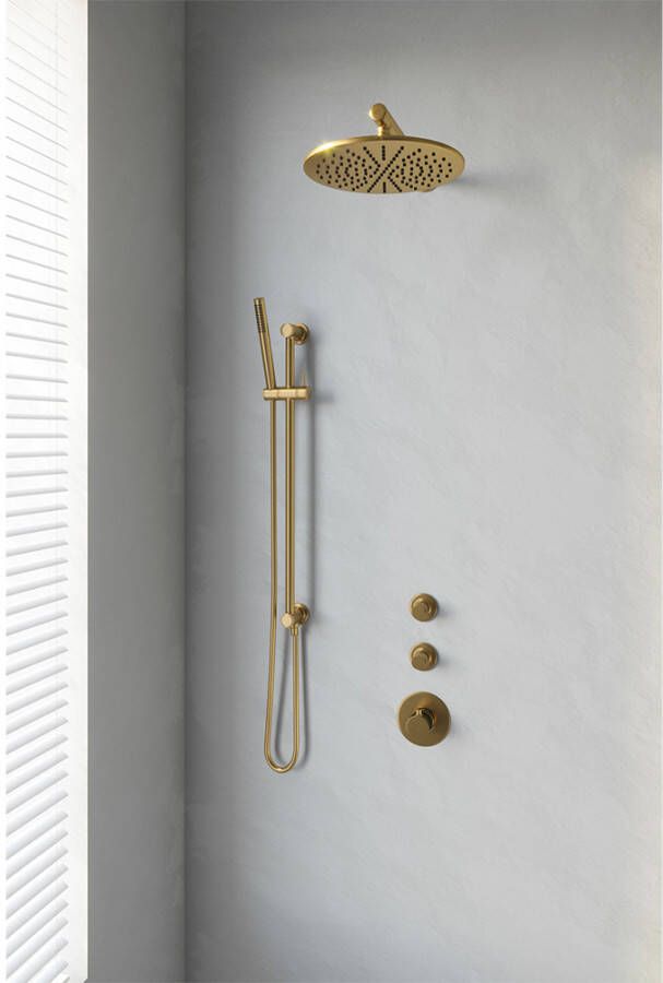 Brauer Inbouwset 10 Thermostatische Regendouche 30cm Gold Edition