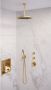 BRAUER Gold Edition Regendoucheset inbouw hoofddouche 30cm plafondarm 3 gladde knoppen handdouche staaf 1 stand PVD geborsteld goud 5-GG-027 - Thumbnail 2