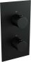 Brauer Mat zwarte Black Carving thermostatische inbouw regendouche 3-weg omstelling SET met 30 cm douchekop en gebogen muurarm 3-standen handdouche doucheslang en geintegreerde glijstang - Thumbnail 2
