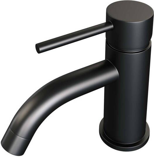 Brauer Toiletkraan Black Edition Opbouw Gebogen Rond Mat Zwart Koudwaterkraan