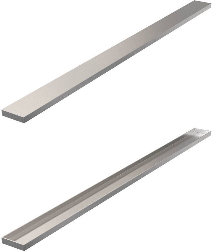 Brauer Tegelinlegrooster Chrome Edition Omkeerbaar tbv Douchegoot STD W PS 100x7 cm Inclusief Afstandhouders