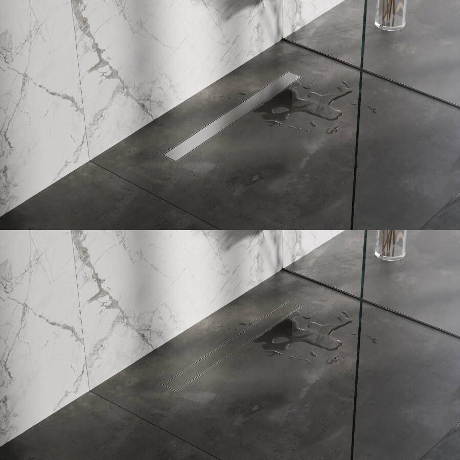 Brauer Tegelinlegrooster Chrome Edition Omkeerbaar tbv Douchegoot STD W PS 70x7 cm Inclusief Afstandhouders