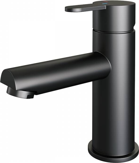 Brauer Wastafelkraan Black Edition HD4 Opbouw Laag Mengkraan Rond Coldstart Mat Zwart 1 Greeps