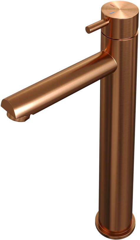 Brauer Wastafelmengkraan Copper Edition Coldstart Opbouw Hoog Korte Ronde Hendel Geborsteld Koper PVD