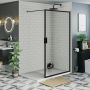 By Goof Douchewand Olivia 120x200cm Helder Glas Mat Zwart Raamwerk - Thumbnail 1