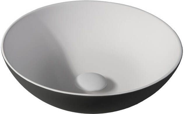 By Goof Waskom opbouw 38.5x13.8x38.5cm Solid surface Rond Mat Antraciet JBS6368