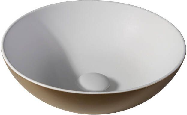 By Goof Waskom opbouw 38.5x13.8x38.5cm Solid surface Rond Mat Goud JBS6372