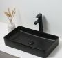 By Goof Waskom opbouw 60x11x34cm Keramiek Rechthoek Mat Zwart JBS6043 - Thumbnail 2