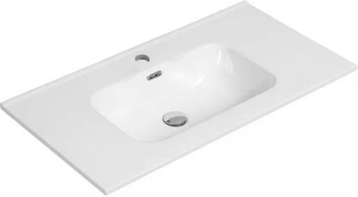 By Goof Wastafel Tieme keramiek glans wit met kraangat