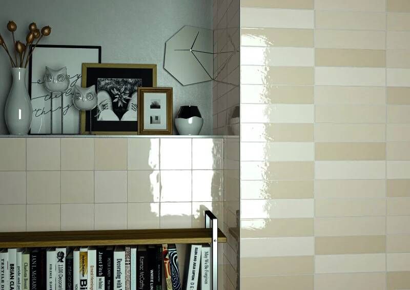 Cifre Cerámica Moos Ivory handvorm 6 5x26 glans