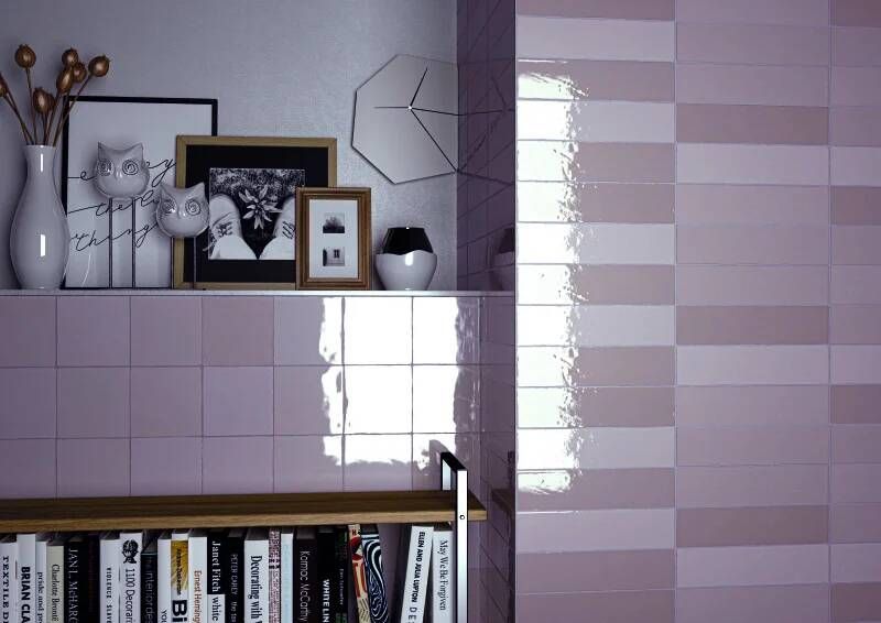 Cifre Cerámica Moos Pink handvorm 6 5x26 glans
