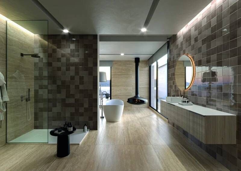Cifre Cerámica Moos Taupe handvorm 6 5x26 glans