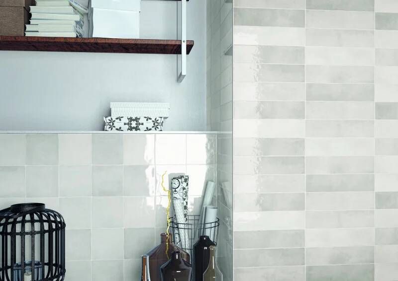 Cifre Cerámica Moos White handvorm 6 5x26 glans