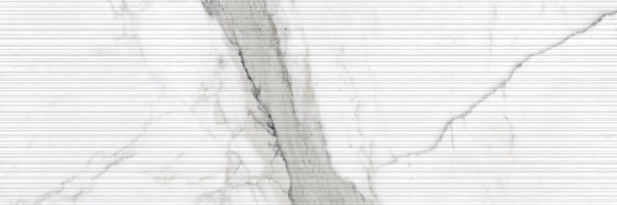 Cifre Ceramica Statuario wandtegel 40x120cm 10mm gerectificeerd Marmerlook Wit zwart Relief mat SW07310535-1